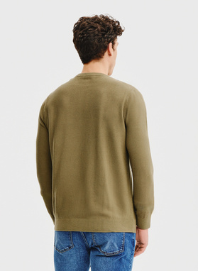 Oliwkowy sweter męski