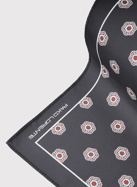 Ciemnoszara poszetka męska sześciokąty