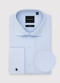 Niebieska koszula męska na spinki