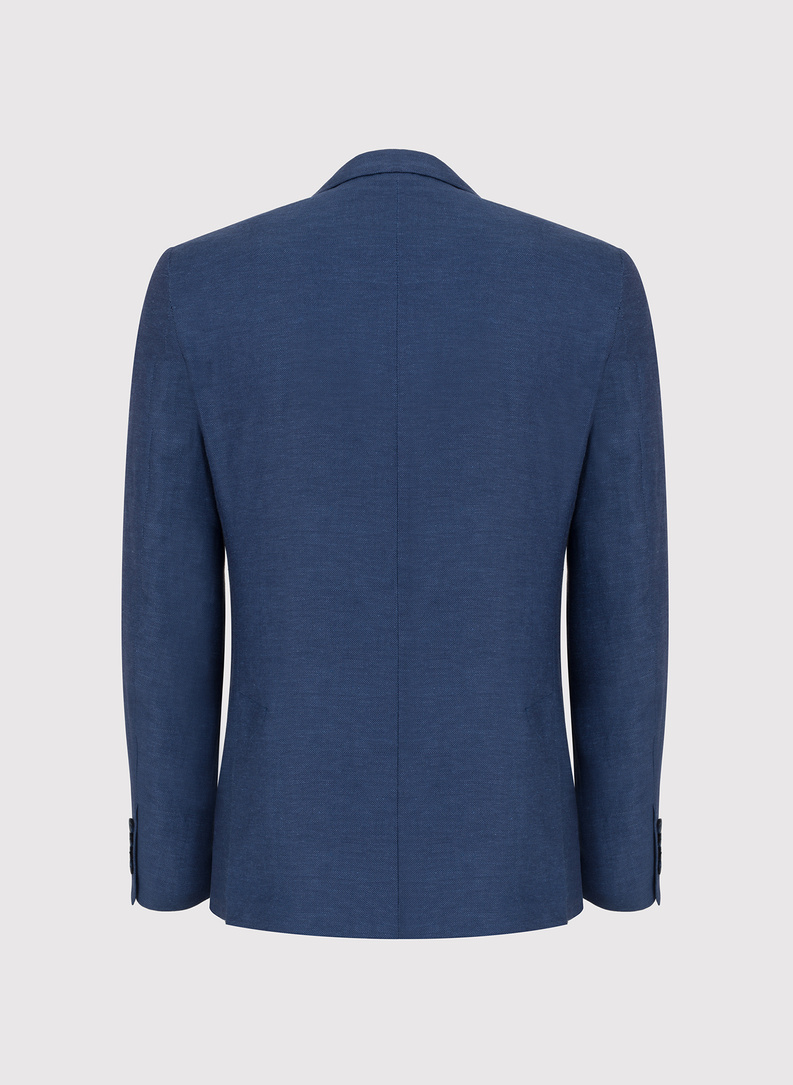 Granatowa marynarka z lnu