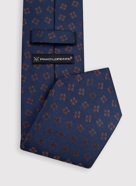 Granatowy krawat męski w drobny wzór