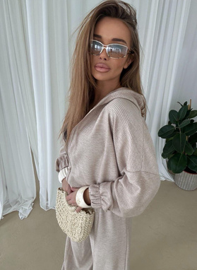 Komplet damski jodełka beżowa