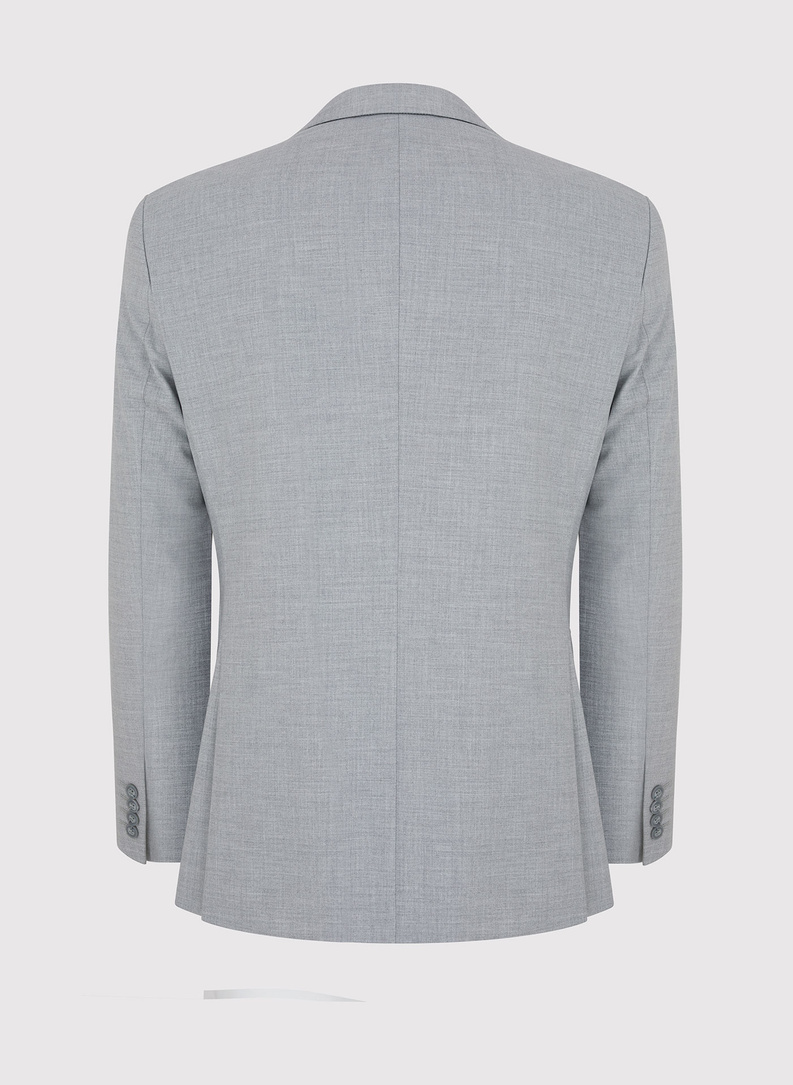 Gładki jasnoszary garnitur męski