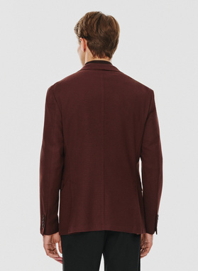 Brązowa gładka marynarka męska