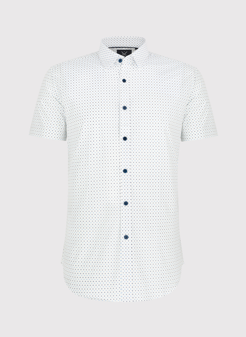 Biała koszula męska z krótkim rękawem