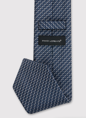 Granatowy krawat męski w drobny wzór
