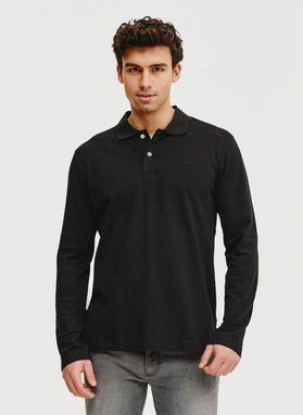 Czarne polo longsleeve