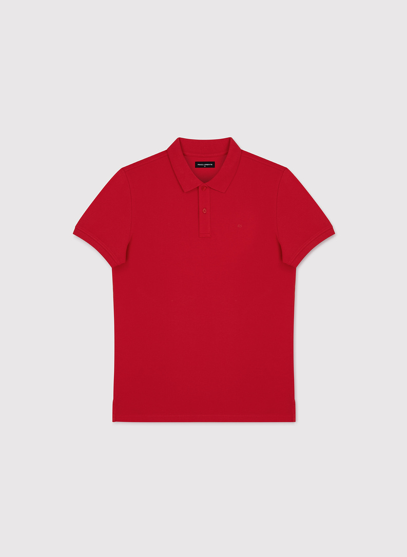 Czerwone bawełniane polo męskie