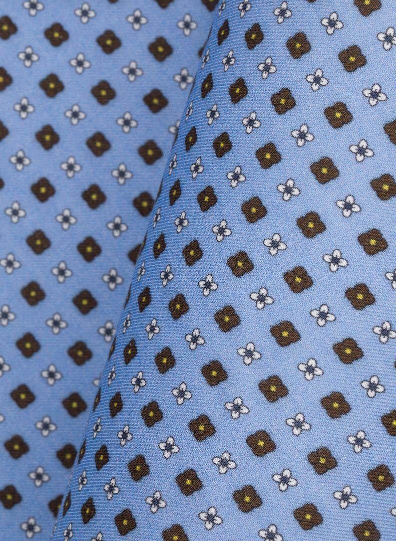 Niebieska poszetka męska w mikrowzór