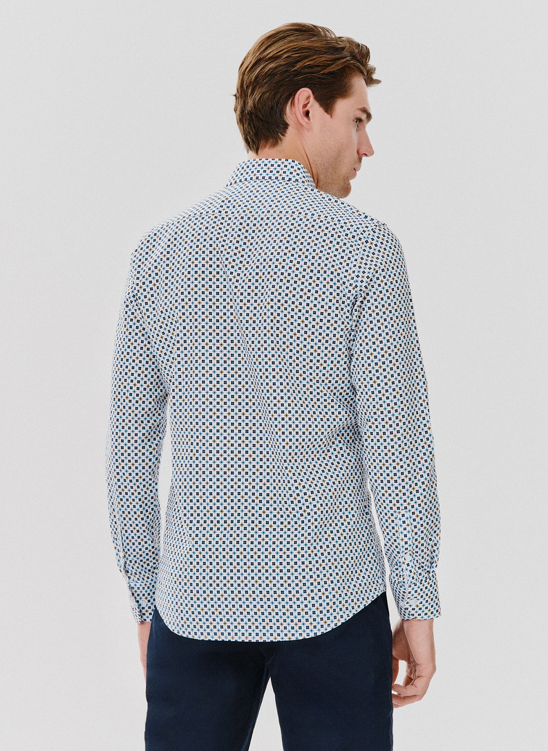 Koszula męska w geometryczny wzór