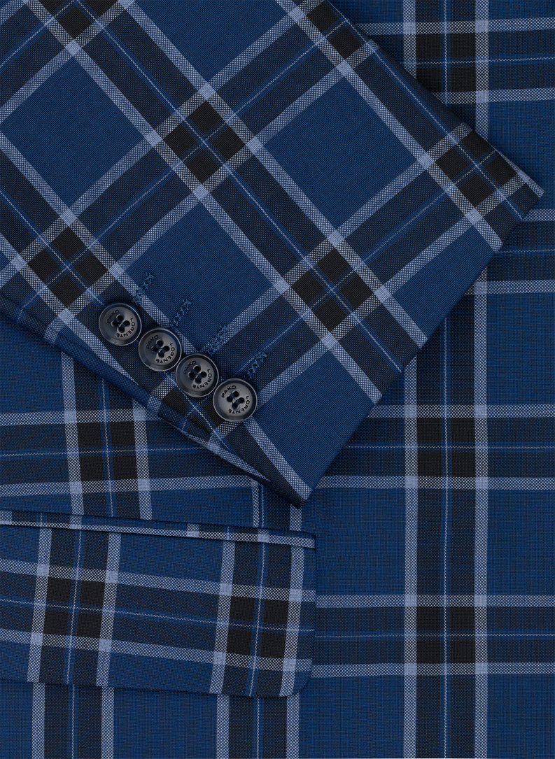 Granatowa marynarka w kratę