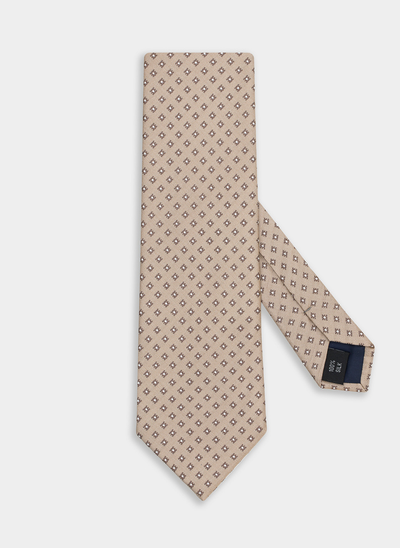 Krawat męski jedwabny beżowy P21WP-KX-254-E