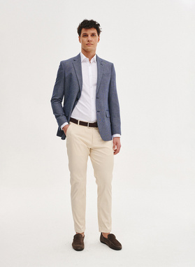 Niebieska marynarka męska z wiskozą