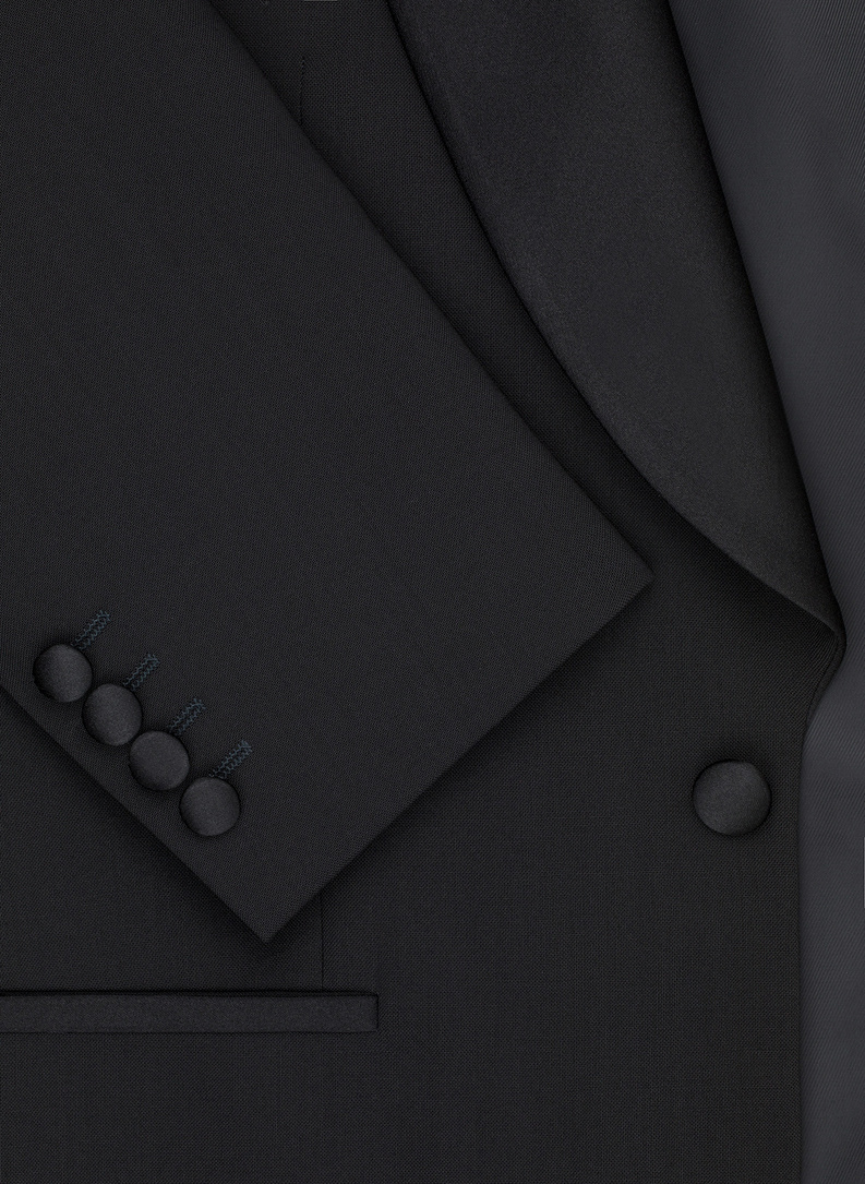 Ślubny smoking męski z szalowym kołnierzem