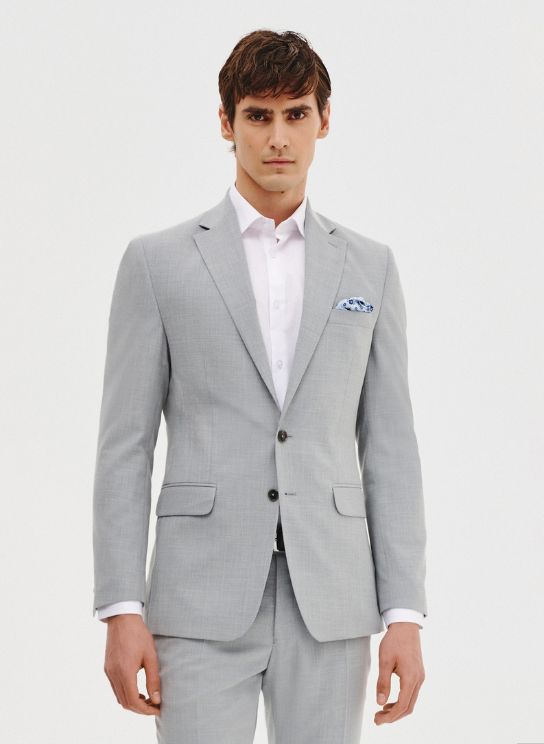 Szara marynarka garniturowa