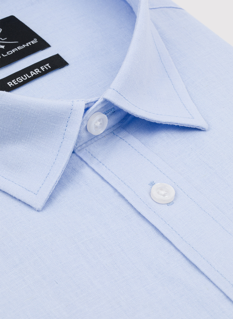 Niebieska koszula męska z lnem