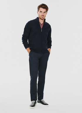 Sweter męski rozpinany w kolorze granatowym