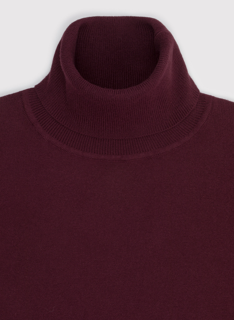 Burgundowy gładki golf męski