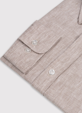 Lniana koszula w kolorze beżowym