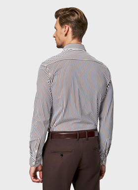 Brązowa koszula męska w prążek