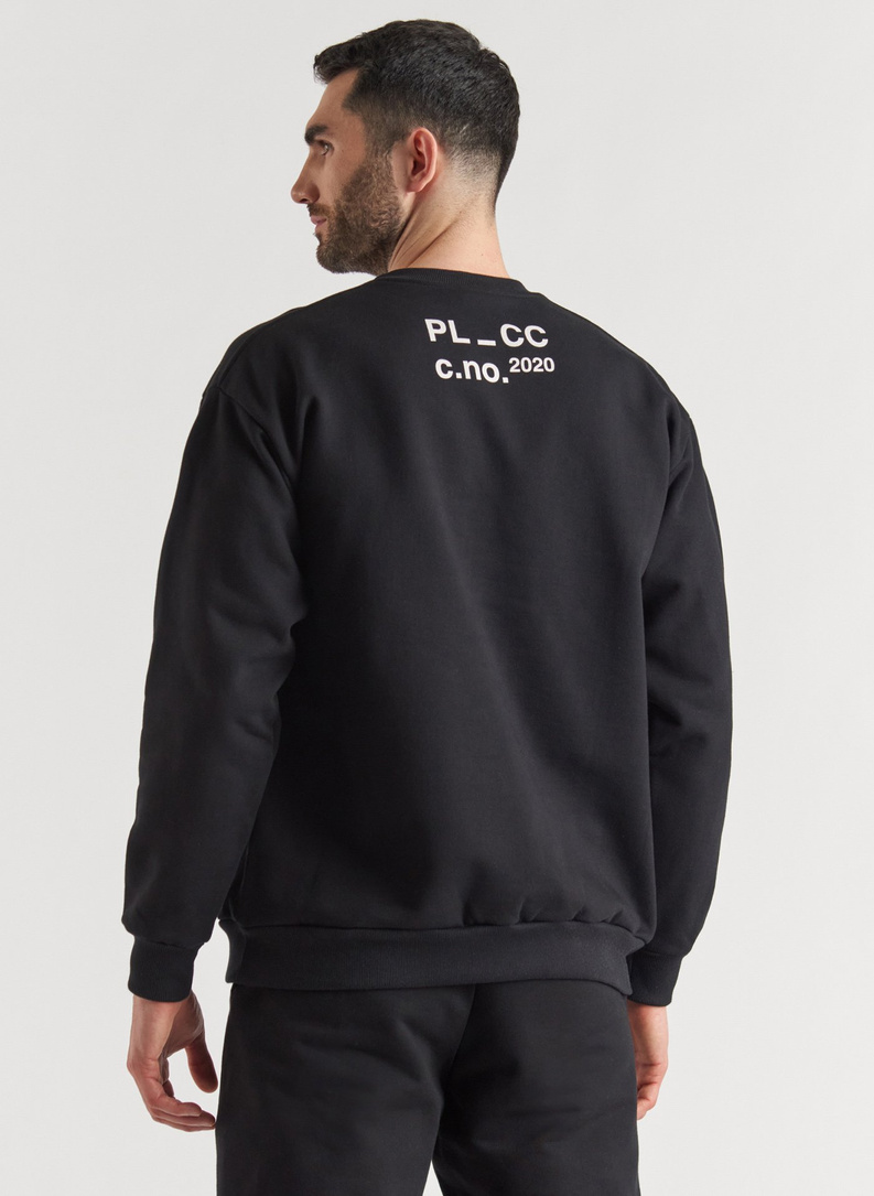 BLUZA Z OKRĄGŁYM DEKOLTEM CZARNA C20WF-2B-001-C