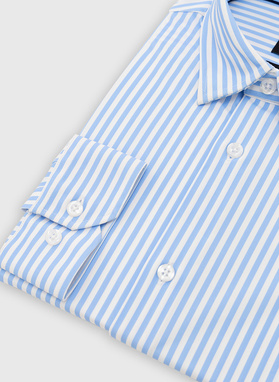 Niebieska koszula męska w prążek