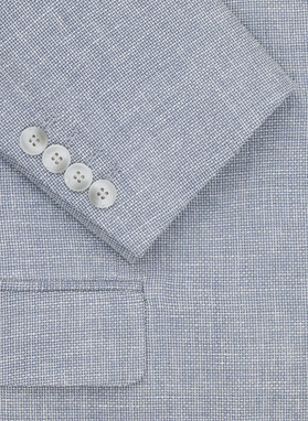 Niebieska marynarka casual z lnem i wełną