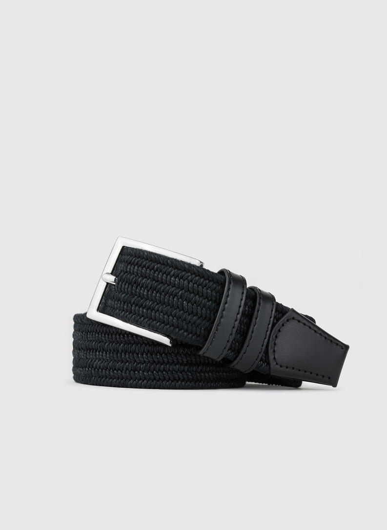 Czarny bawełniany pasek męski  