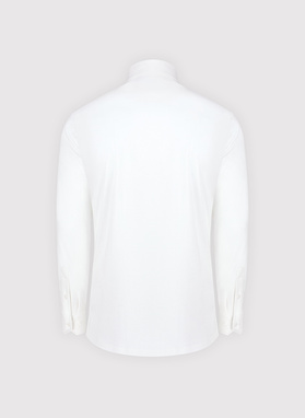 Biała dzianinowa koszula męska