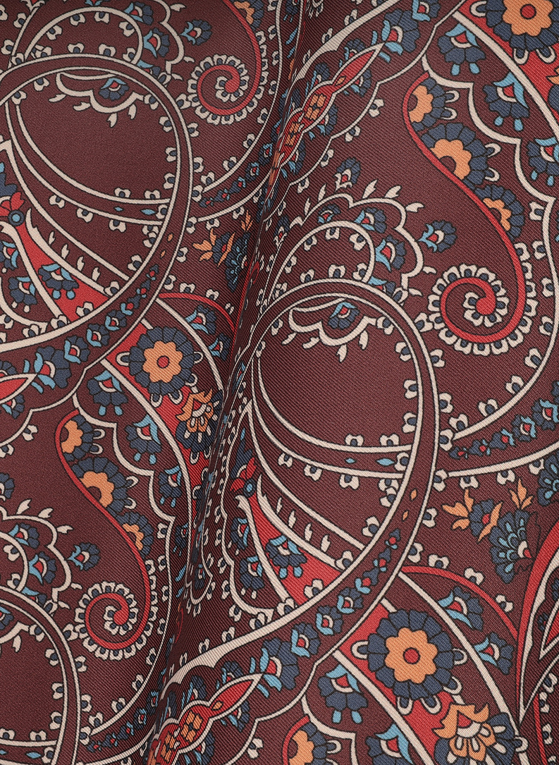 Brązowa poszetka męska paisley