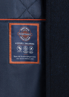 Granatowy płaszcz męski ze stójką