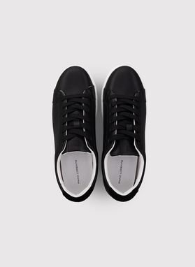 Skórzane czarne sneakersy męskie