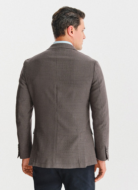 Wełniana marynarka w drobną kratę