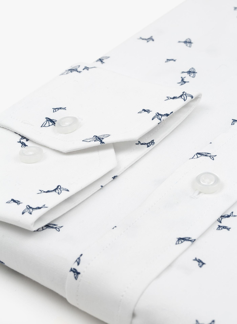 Koszula męska z długim rękawem w regularny wzór