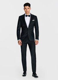 Ślubna żakardowa marynarka smokingowa w kolorze czarnym