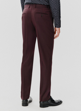 Dwuczęściowy gładki garnitur męski w kolorze burgundowym