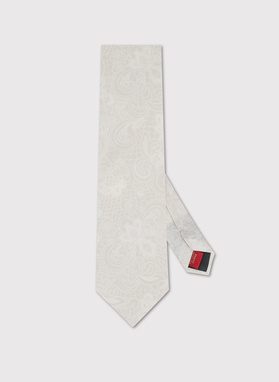 Jedwabny beżowy krawat męski