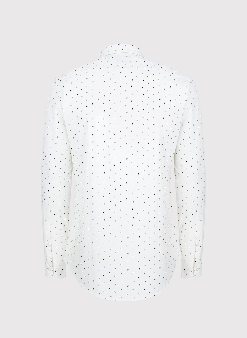 Biała koszula męska w mikrowzór