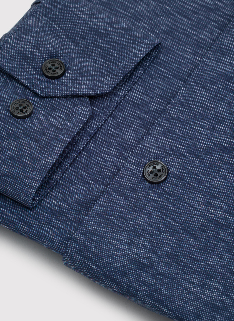 Dzianinowa koszula męska w kolorze granatowym