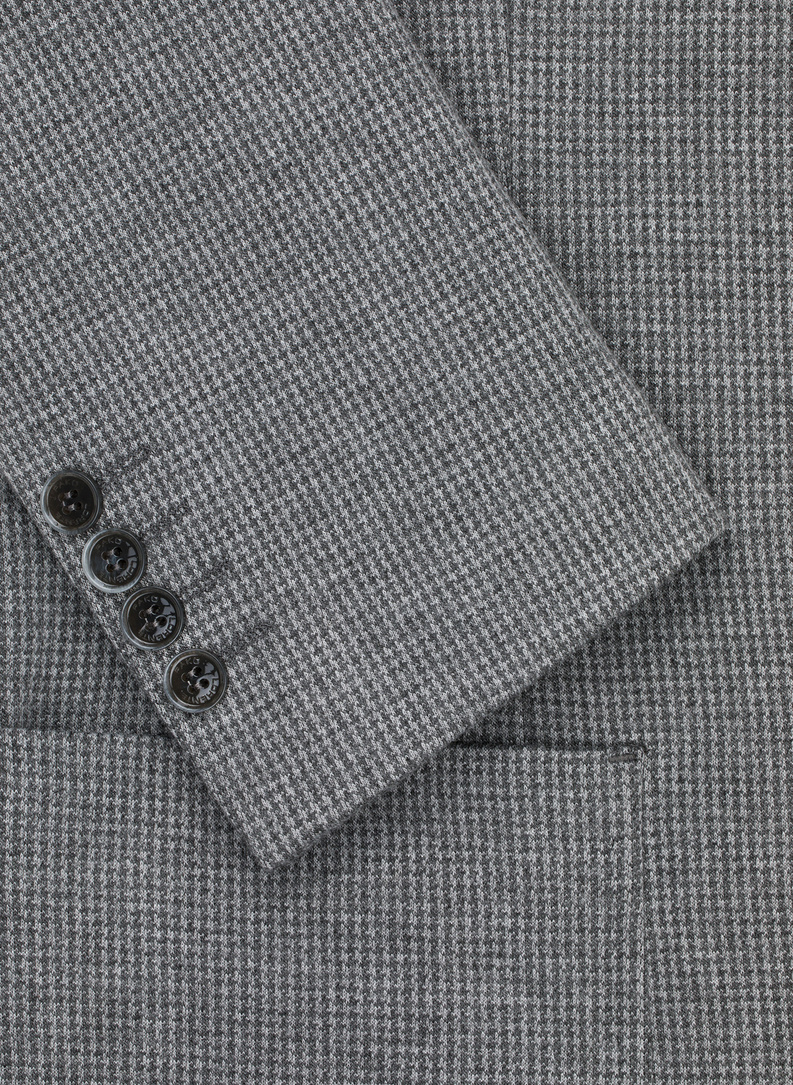 Szara marynarka w pepitkę z dzianiny