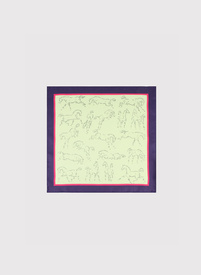 Zielona poszetka męska zwierzęta