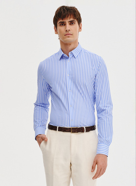 Dzianinowa koszula męska w paski