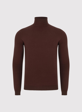 Brązowy gładki golf męski