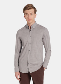 Brązowa koszula w drobną kratę