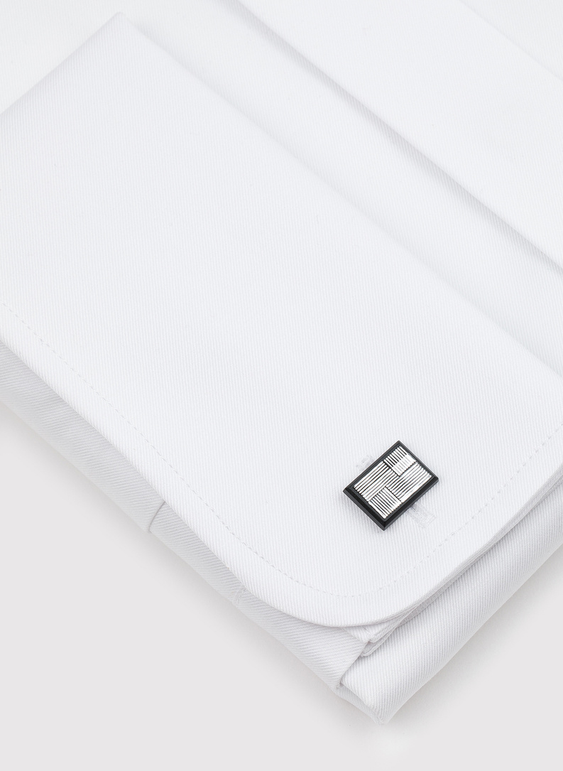 Biała koszula męska na spinki