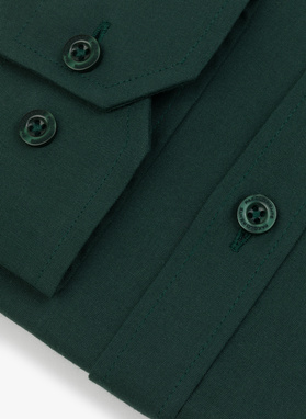Ciemnozielona gładka koszula męska 
