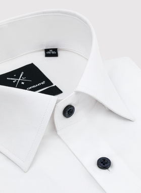 Gładka bawełniana koszula męska długi rękaw