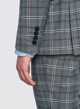 Szara marynarka garniturowa w kratę