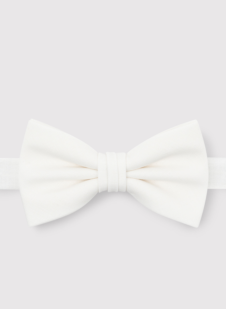 Beżowa gładka muszka męska