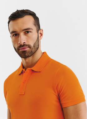 Gładki T-shirt polo w kolorze pomarańczowym